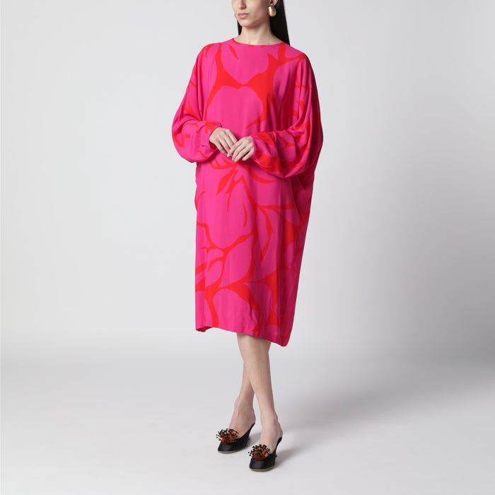 Dries Van Noten Dress With Fuchsia Print In Viscose