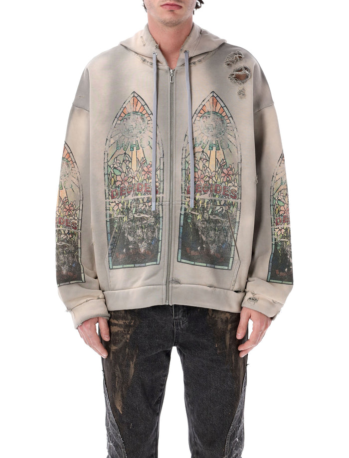 Who Decides War Who Decides War Faded Graphic Zip Hoodie