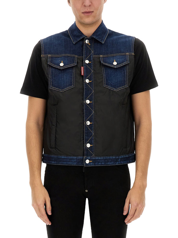Dsquared Denim Puffer Vest