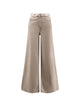 Mother Beige Wide-Leg Trousers