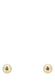 Tory Burch Gold Tone Logo Pearl Stud Earrings