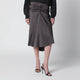 Victoria Beckham Bela Midi Skirt In Mineral Grey Crêpe Satin