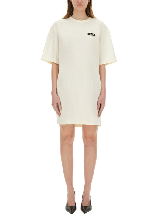 Msgm Short Dress With Logo
