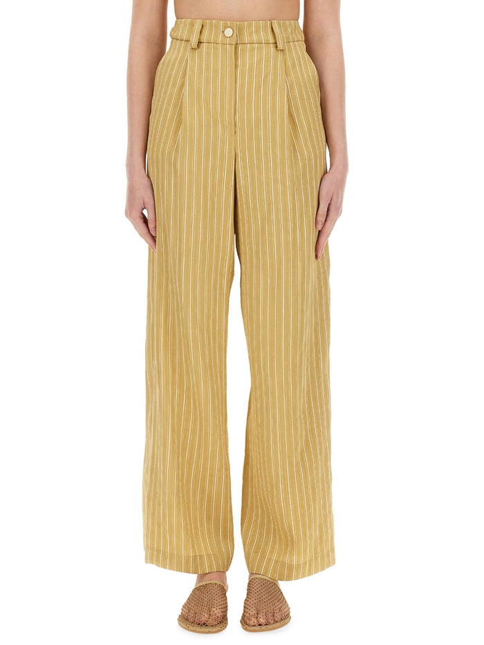 Alysi Striped Satin Tailored Pants