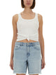Michael By Michael Kors Knit Tank Top With Front Lacing