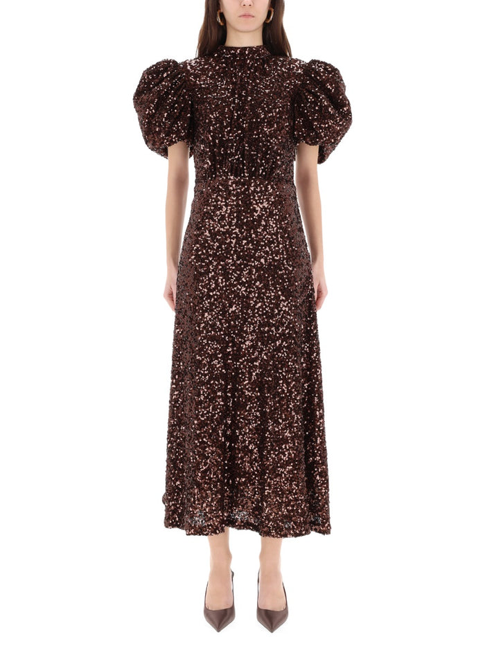 Rotate Birgerchristensen Brown Recycled Polyester Dress