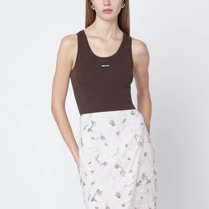 Rotate Birgerchristensen Brown Cottonblend Tank Top