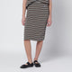 Rotate Birgerchristensen Brown Striped Cottonjersey Pencil Skirt