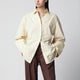 Rotate Birgerchristensen Oversized Shirt Flower In Organic Cotton, Italian Straw