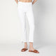Mother The Insider Crop Step Fray Jeans In White
