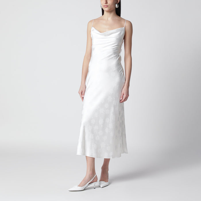 Rotate White Damask Midi Dress