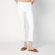 Mother  The Insider Crop Step Fray Jeans In White