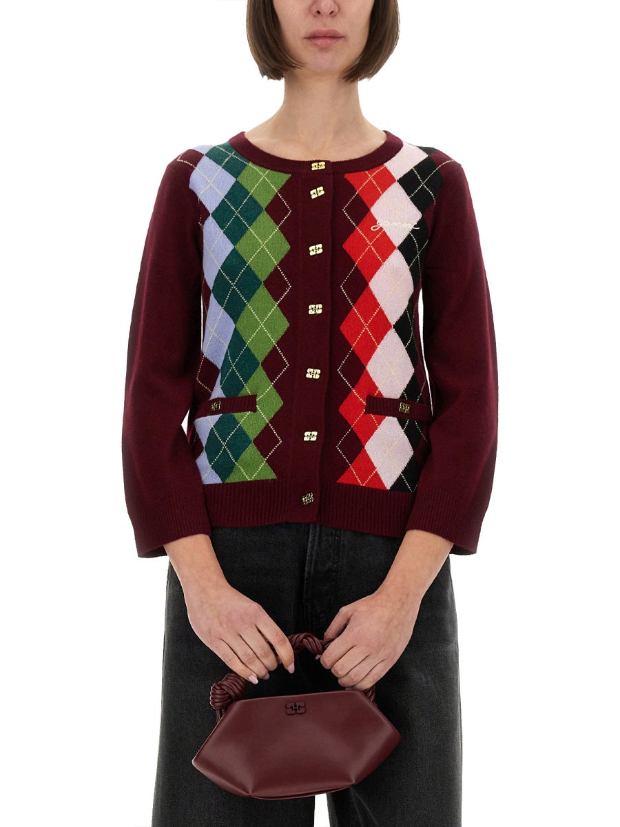 Ganni Jacquard Cashmere Cardigan