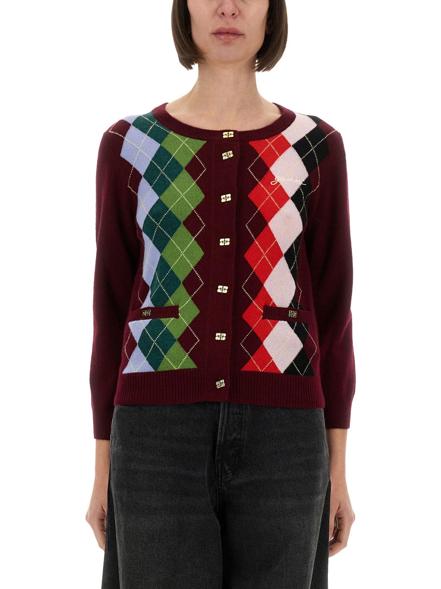 Ganni Jacquard Cashmere Cardigan
