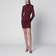Rotate Birgerchristensen Burgundy Draped Mini Dress