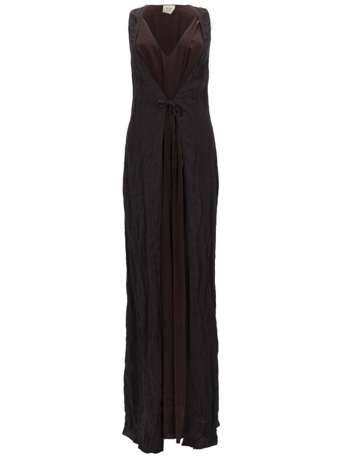 Alysi Brown Silk Modal Polyamide Dress