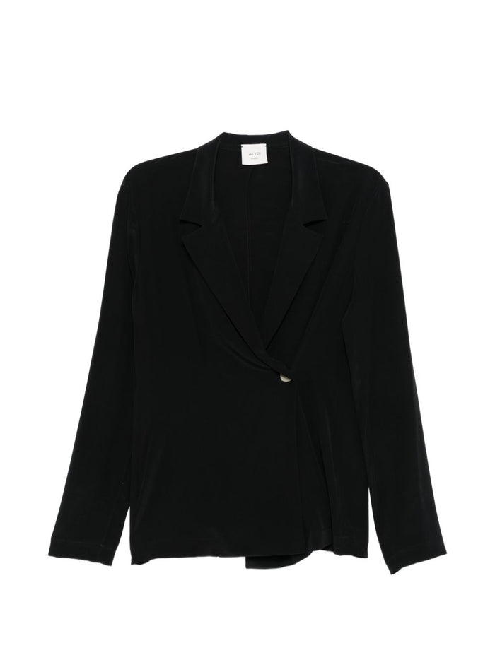 Alysi Silk Buttoned Asymmetric Blazer