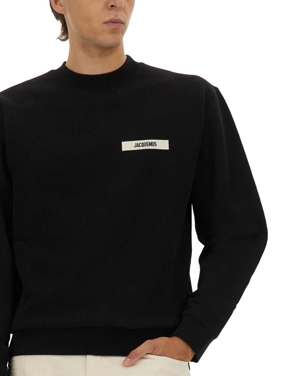 Jacquemus Felpa Con Logo In Gros-Grain