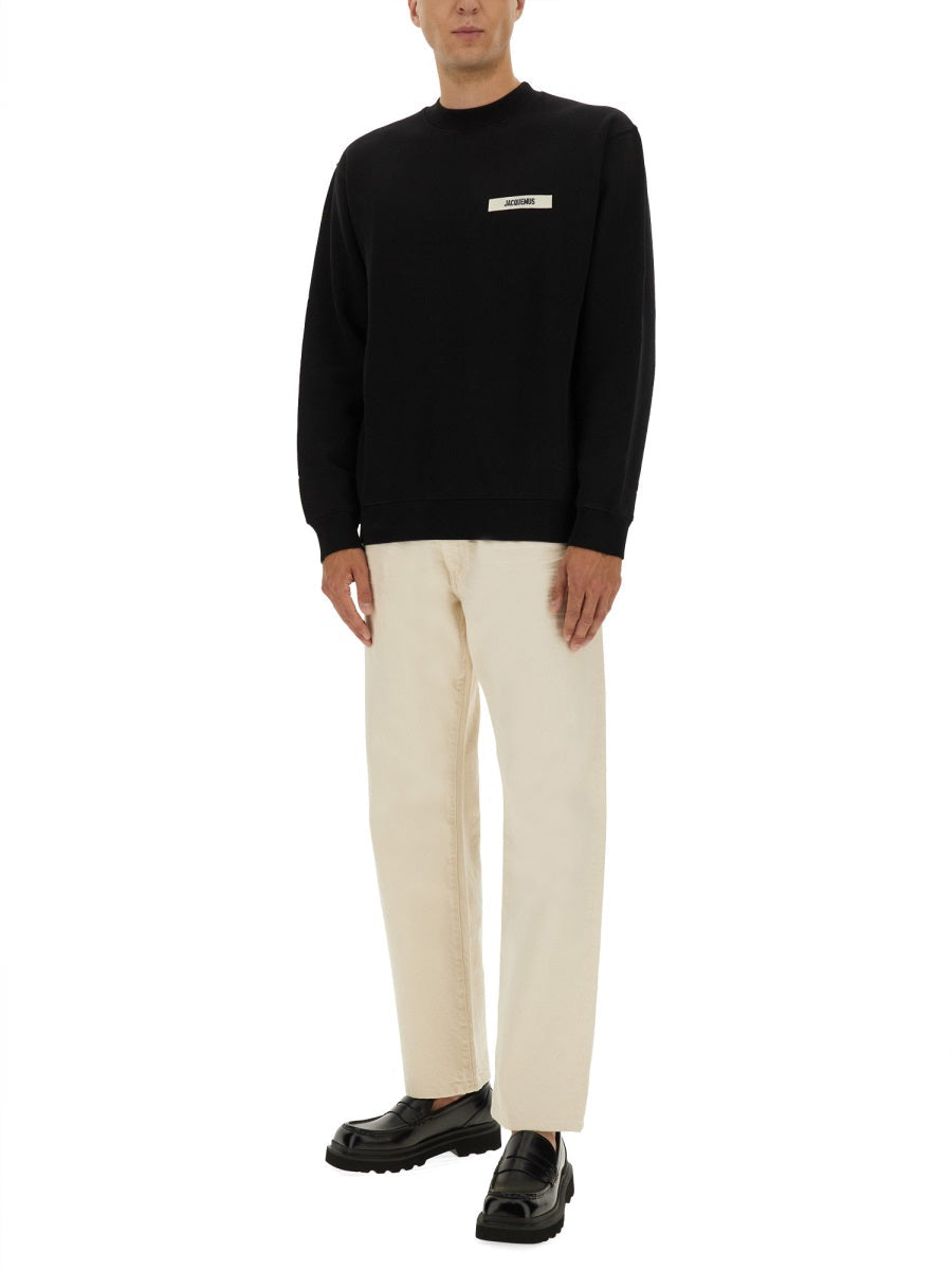 Jacquemus Felpa Con Logo In Gros-Grain