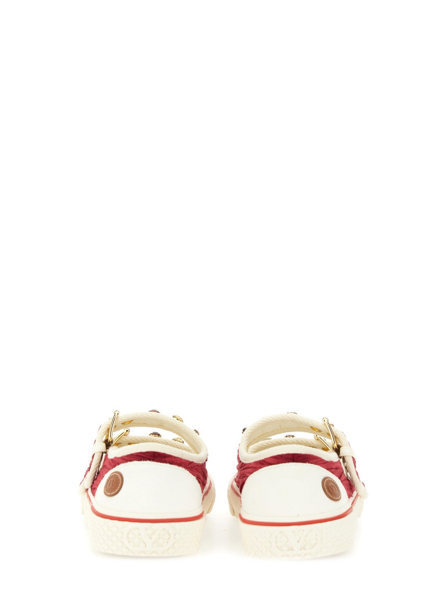 Valentino Garavani Velvet "Dollyboard" Ballerina Sneaker