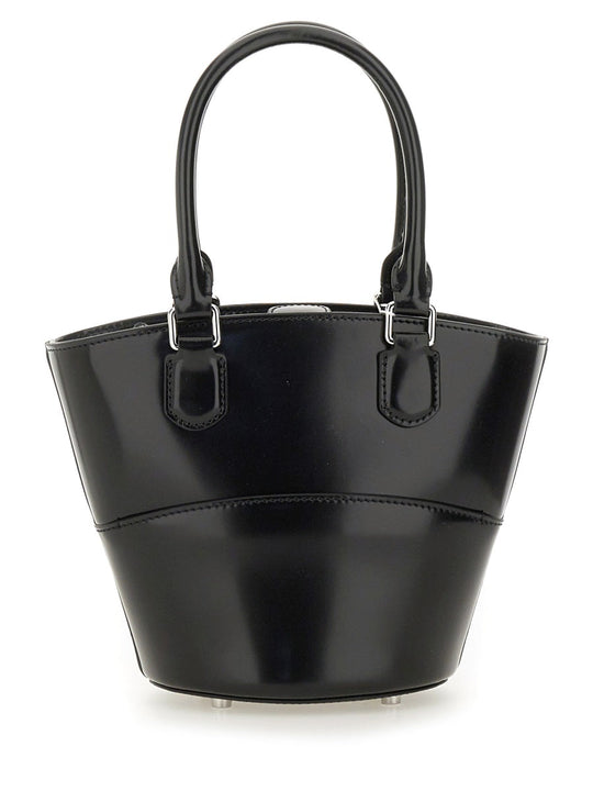 Self-Portrait Leather Tote Bag With Charm