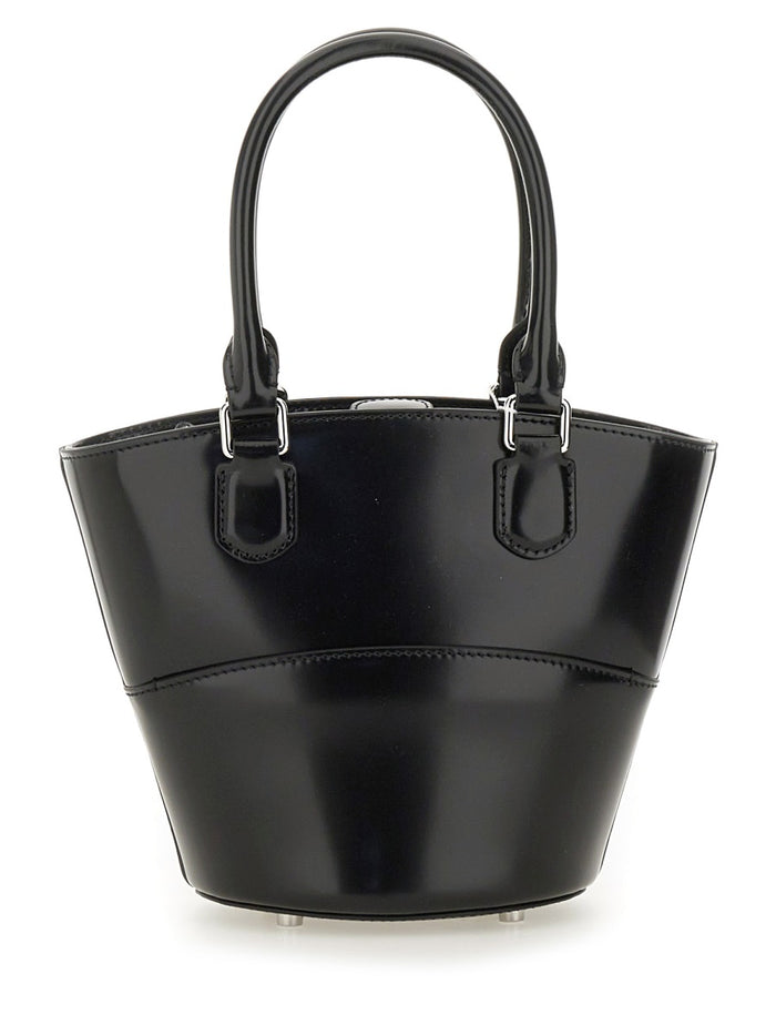 Self-Portrait Leather Tote Bag With Charm