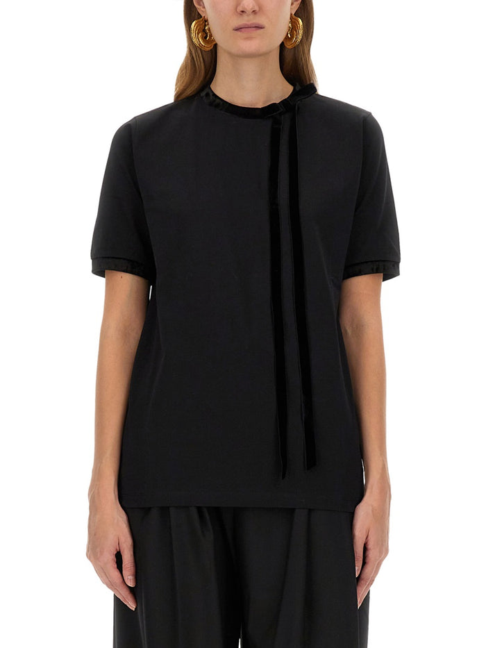 Nina Ricci T-Shirt With Ribbon And Bow