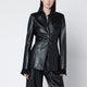 Francesco Murano Black Single-Breasted Leather Blazer