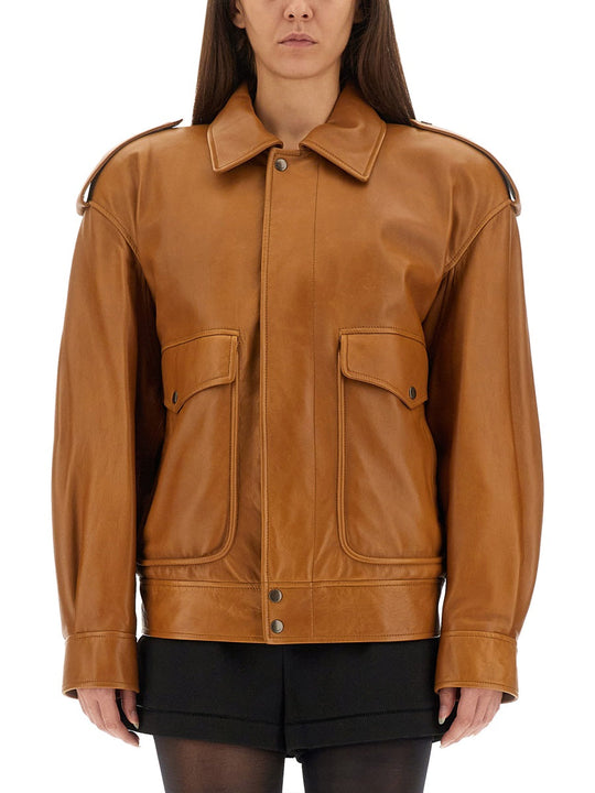Saint Laurent Oversized Leather Jacket