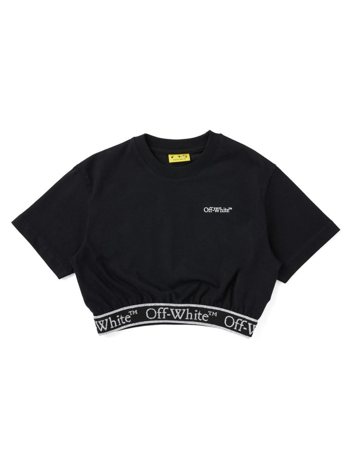 Off-White Crop T-Shirt With Logo