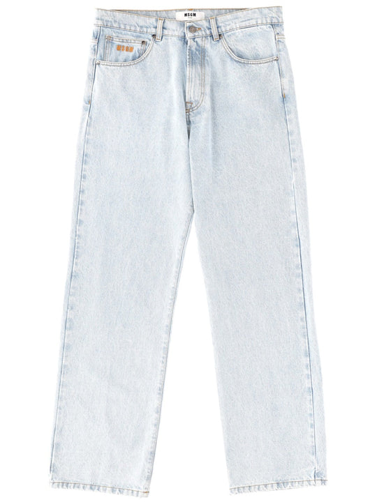 Msgm Jeans With Embroidered Logo