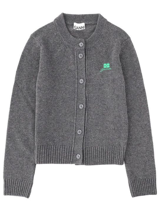 Ganni Cardigan With Logo