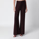 Victoria Beckham Dark Acai Purple Virgin Wool Flannel Trousers