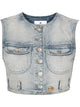 Courregès Denim Cropped Vest
