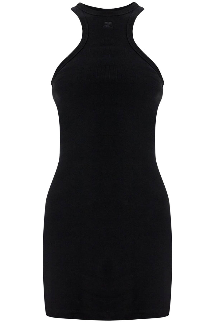 Courregès Black Cotton Mini Dress
