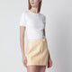 Courrèges White/Orange Contrast Cotton Crew-Neck T-Shirt