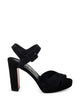 Christian Louboutin Black Strap Platform Flat Shoes