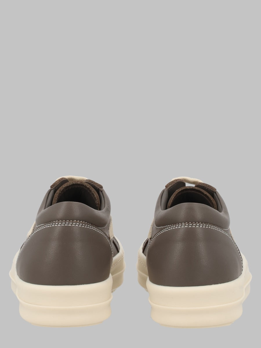 Rick Owens Scarpe In Pelle - Vintage Sneaks Black/Milk/Milk