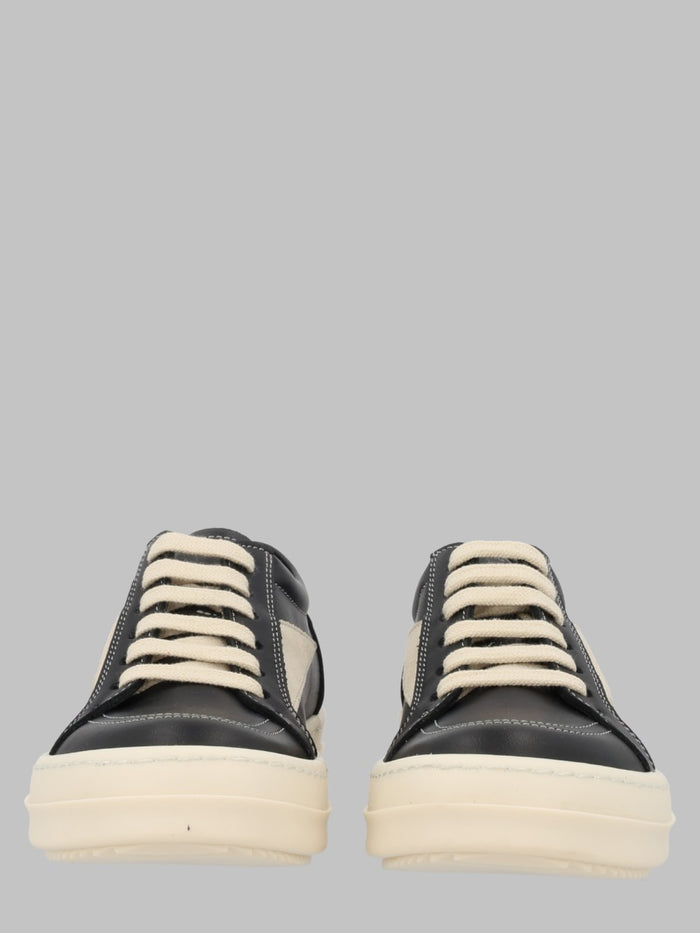 Rick Owens Scarpe In Pelle - Vintage Sneaks Black/Milk/Milk
