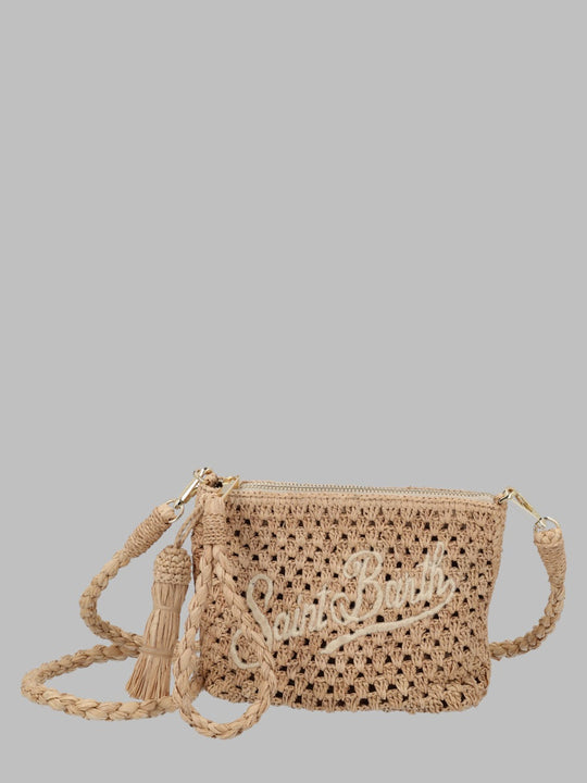 Mc2 Saint Barth Pochette In Raffia Con Logo