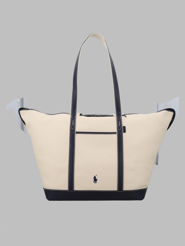 Polo Ralph Lauren Borsa Tote Large In Tela E Pelle