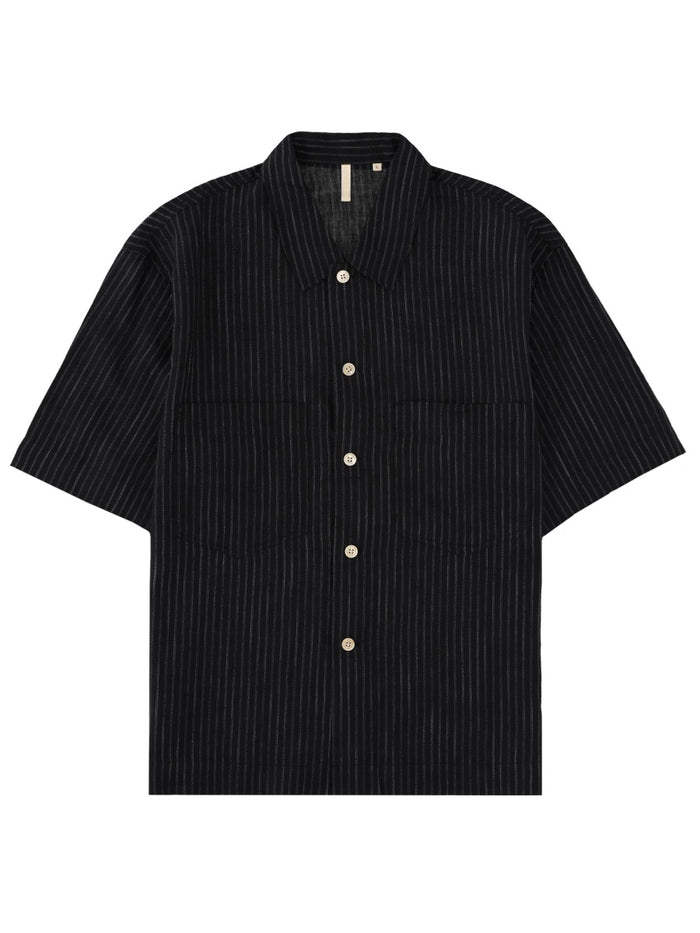 Sunflower Black Linen-Cotton Shirt
