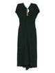 Victoria Beckham Blouson Detail V-Neck Midi Dress