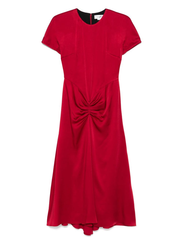 Victoria Beckham Red Crew Neck Dress