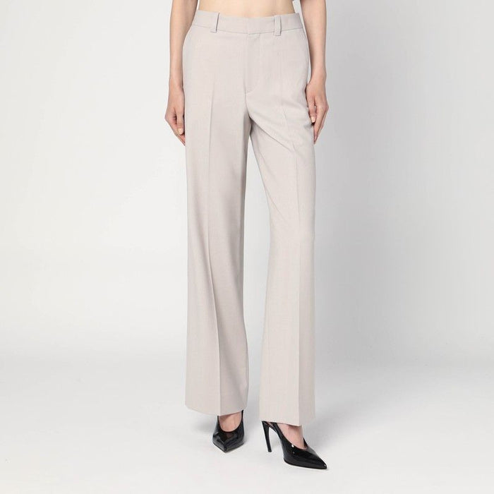 Victoria Beckham  Pumice-Coloured Trousers In Wool Blend