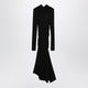 Victoria Beckham Black Midi High-Neck Dress In Viscose
