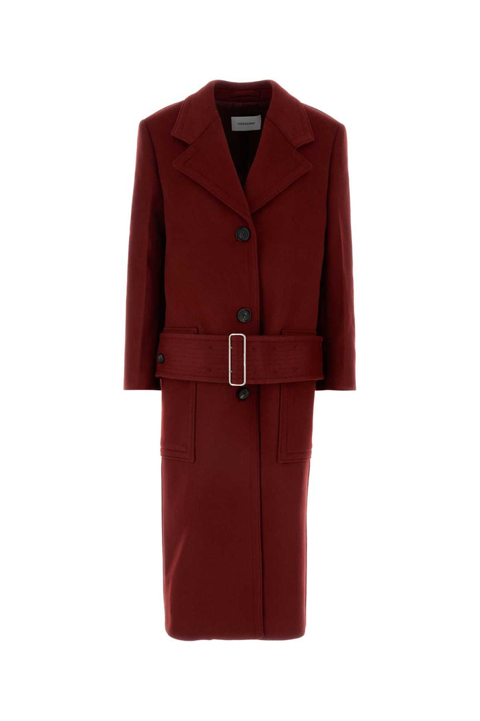 Ferragamo Tiziano Red Wool Blend Coat