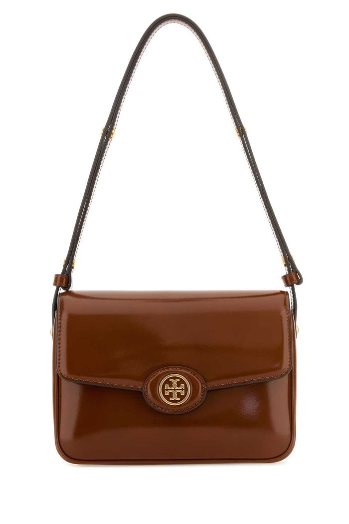 Tory Burch Caramel Leather Robinson Shoulder Bag