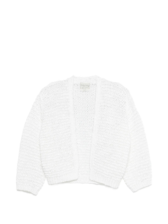 Forte Forte White Chamois Tape Cardigan