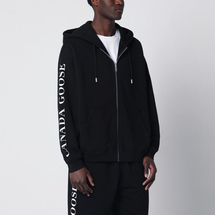 Canada Goose Black Zipup Sweatshirt With Logo